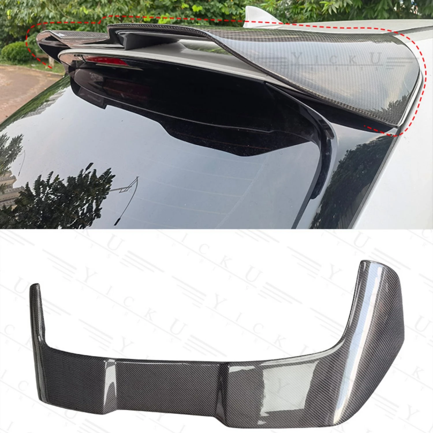 Car Styling Carbon fiber CAR REAR WING TRUNK LIP Middle SPOILER FOR LEXUS NX NX200 NX200t NX300h 2022 2023 Auto Roof spoiler