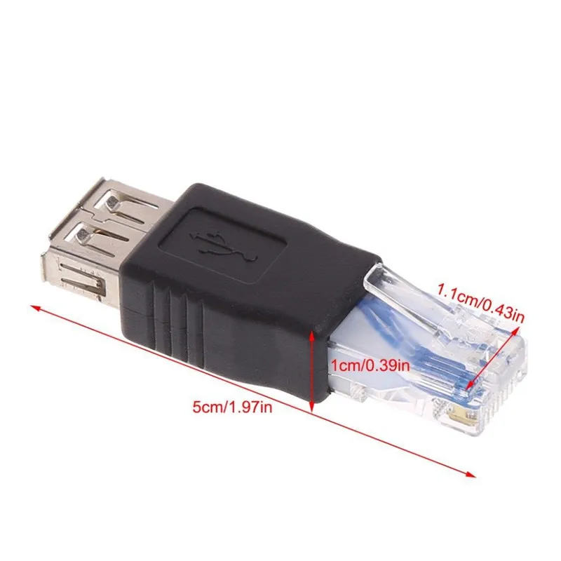 USB نوع أنثى إلى إيثرنت الإنترنت RJ45 ذكر محول شبكة قابس مهايئ المقبس