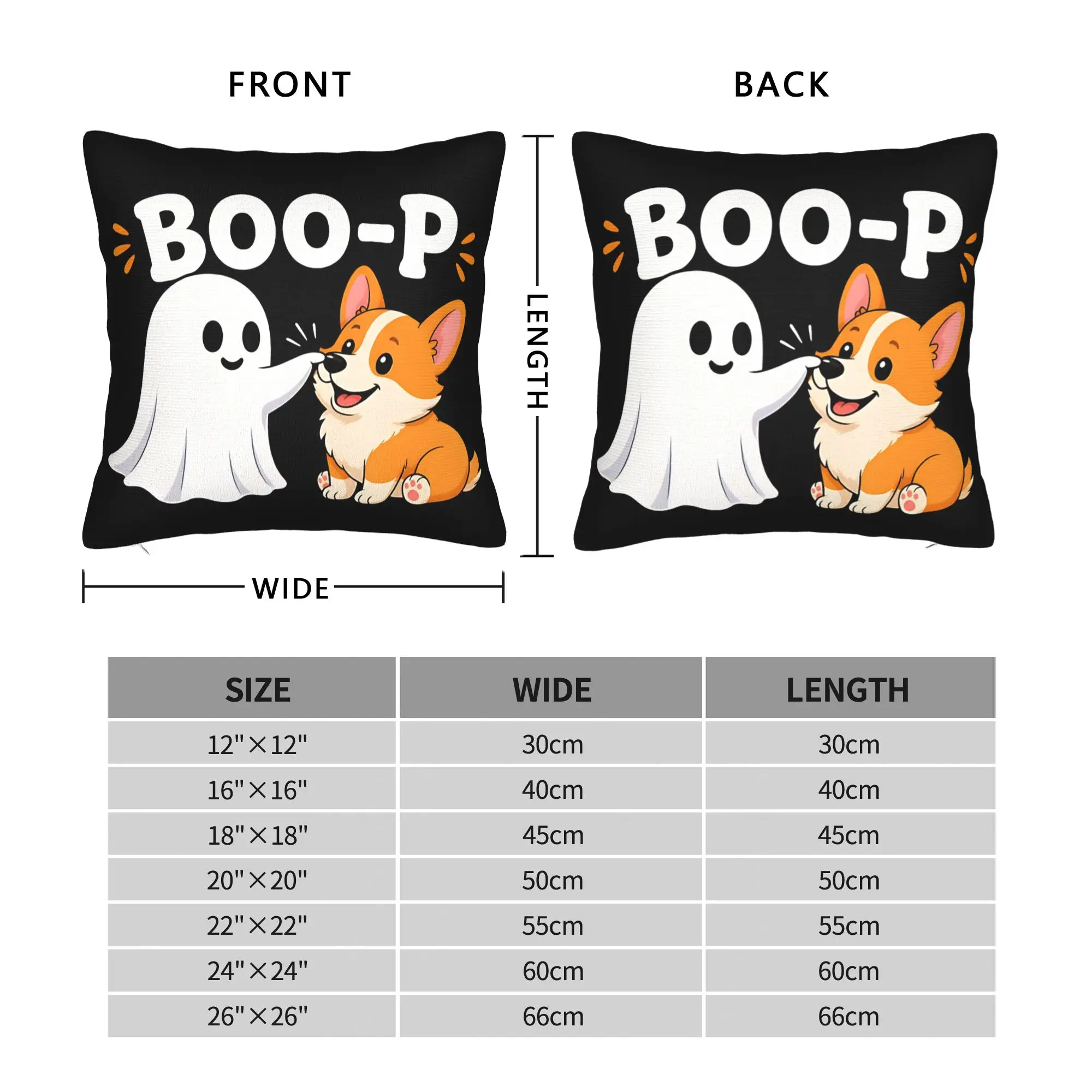 Corgi Boo P Ghost Nose Boop Halloween Dog Lover Pillow Case  Fashion Pillow Cover Comfy Pillowcases For Sofa Bedroom Home Decor
