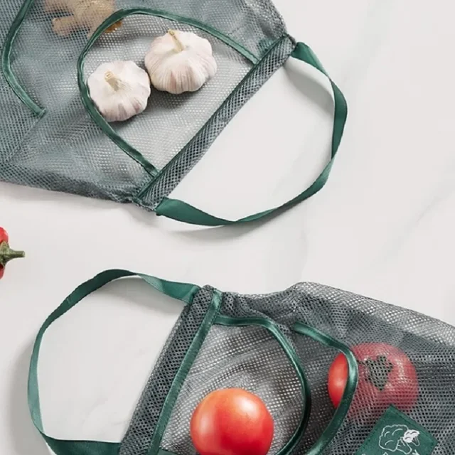 Reusable Storage Bags Kitchen Hanging Mesh Bag Home Fruit And Vegetable Storage Net Bag For Ginger Garlic Potatoes Onions 6