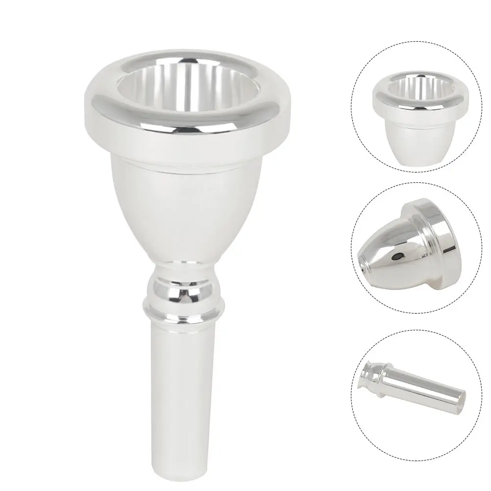

CNC 14mm Silver Plated Tuba Mouthpiece 18C Durable Smooth Surface Easy Clean Musical Instrument Accessory Part