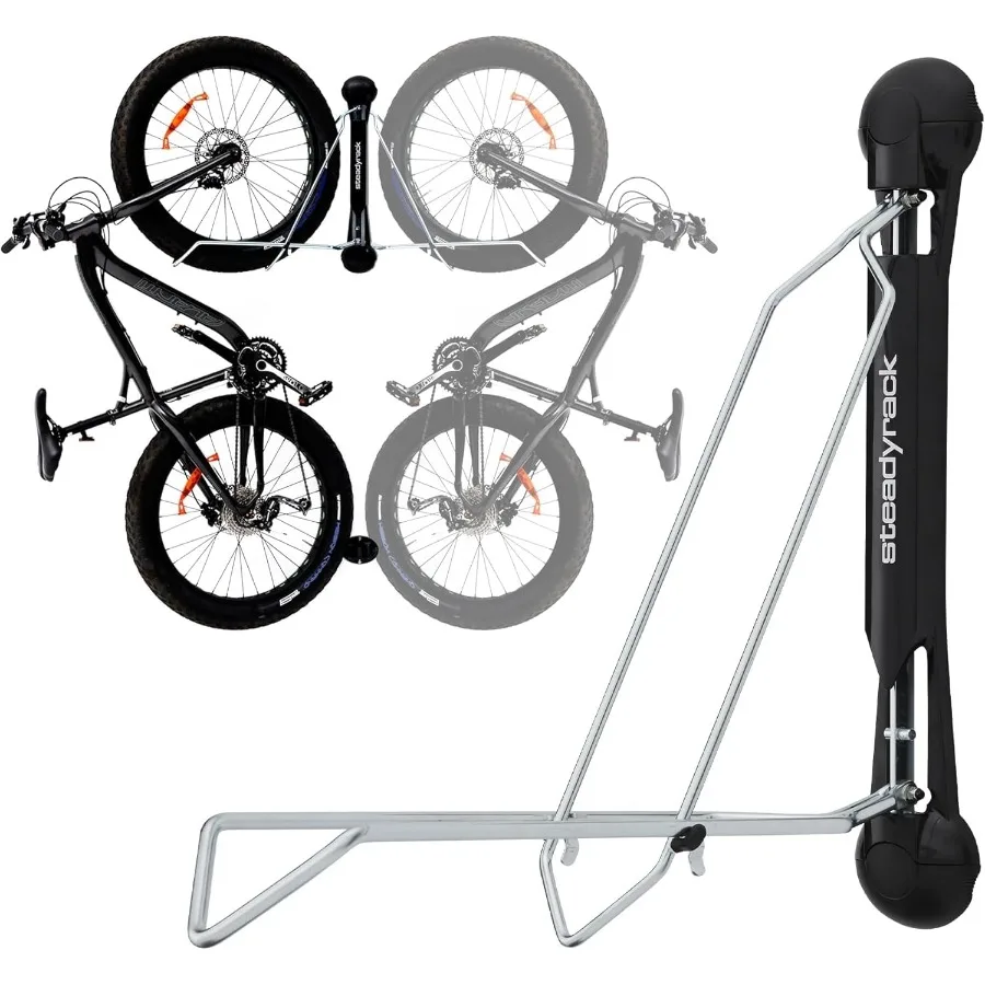 

Bike Rack for Fat Bikes - The Original Wall Mounted Vertical Bike Storage - Fits Fat Tires - Space Saving Pivot Design - Heavy-
