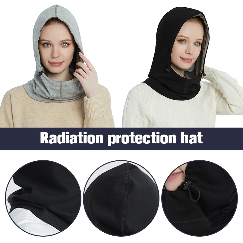 Copricapo anti-radiazioni unisex Protezione contro le radiazioni elettromagnetiche Cappuccio in fibra d\'argento Proteggi la testa Cappuccio con