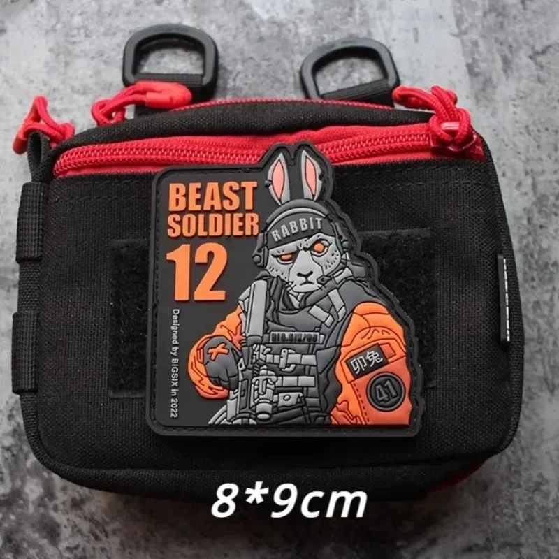 Tactical Chinese Zodiac PVC Patch Beast Warrior Backpack Hook&Loop Sticker Military Rabbit Tiger Dragon Dog Morale Badge Patches