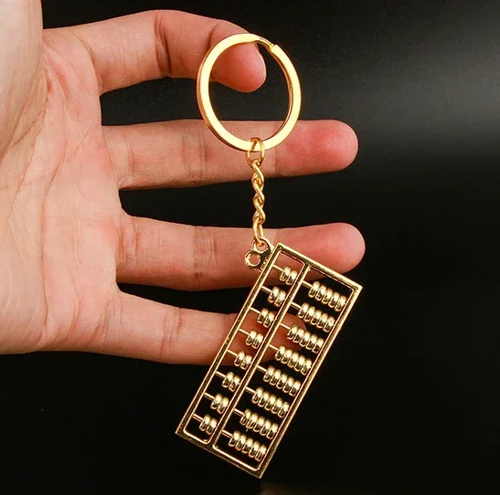 Cute Abacus keychain Pendent Metal 8 Rows Ancient Shape Mobilizable Keychain Gift Keyring Keyfob
