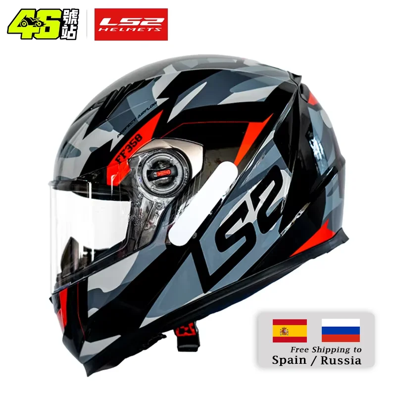 

LS2 Full Face Motorcycle Helmet Men Women Motocross Helmet High-strength ABS Shell ECE Approved Motorcycle Accessories FF358