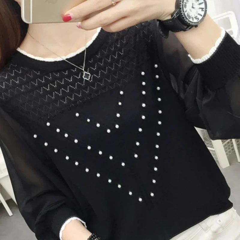 Pullover Solid Color Women\'s Clothing Long Sleeve Sweater Knitted Screw Thread Comfortable Spring Autumn Office Lady Tops