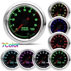 100% 7 Color Backlight 52mm Tachometer Oil Temp Voltage Oil Pressure Gauge Turbo Boost Gauge  Car Pointer Gauge