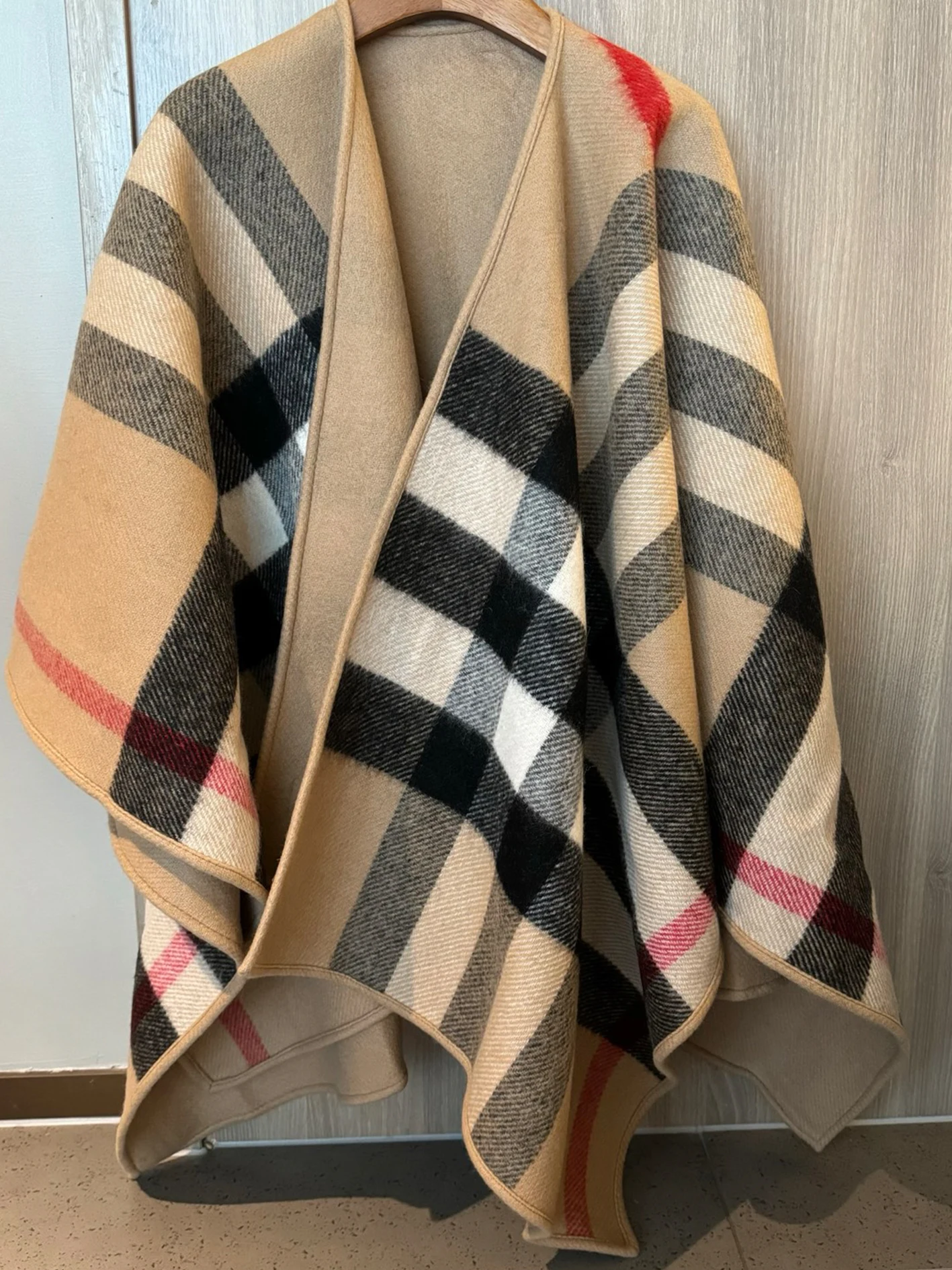 

Двусторонняя шерстяная накидка в клетку, женская роскошь, зимний теплый шарф, новогодний подарок, двухцветная кашемировая шаль, кисточка