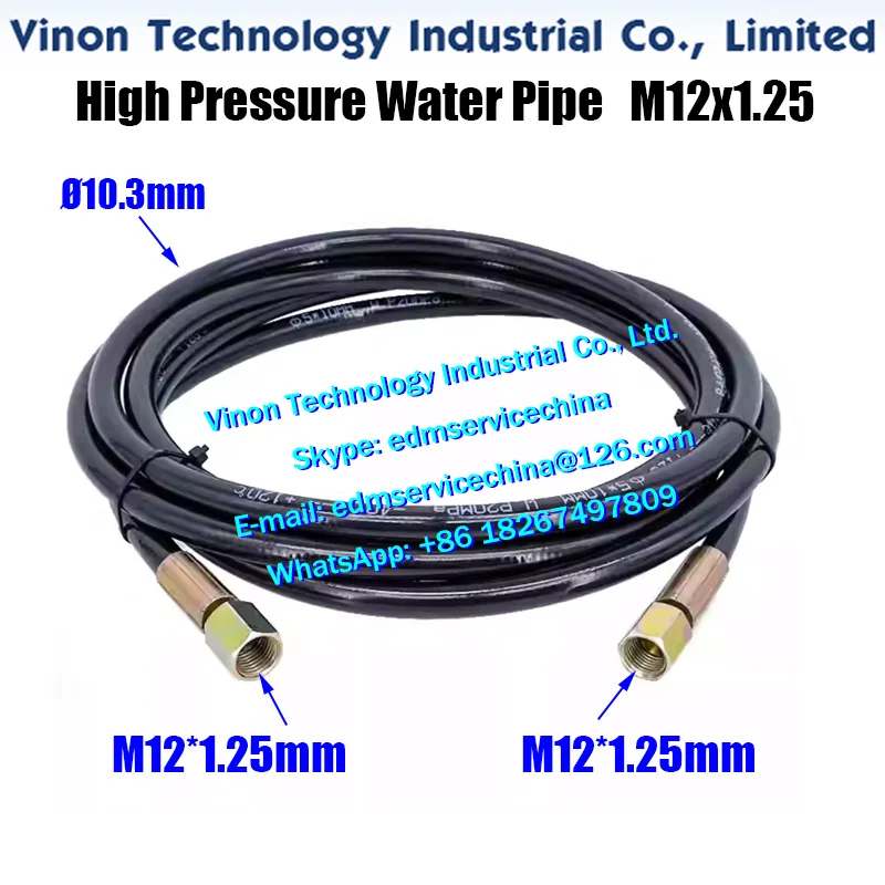 M12x1.25mm EDM High Pressure Water Pipe 3.15 meters Length for Hole Drilling EDM Machines from China