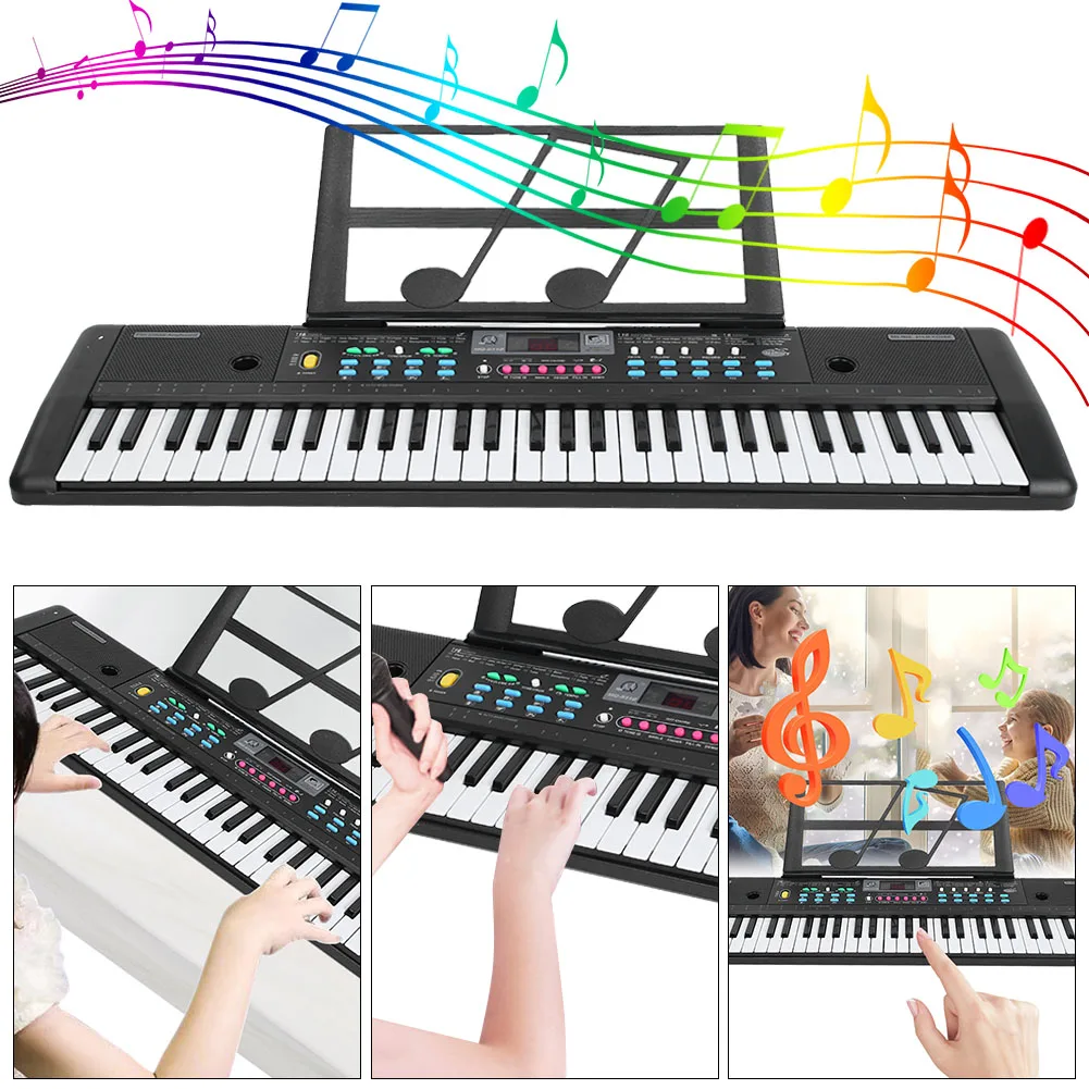 

Digital Keyboard 61 Keys Electronic Organ Portable Digital Music Keyboard with Microphone Kids Portable Digital Keyboard