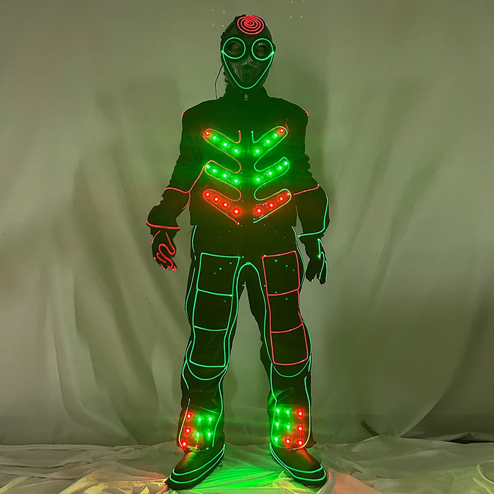 

LED Optical Fiber Program Control Dancing Costume for Robot Light Suit Costume for Performances And Parties