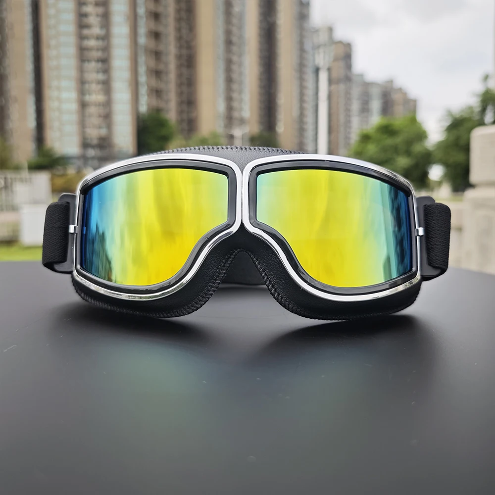 Occhiali da sci per tutto il giorno 2025 in pelle retrò, lenti ad alta definizione, antivento per uomo/donna Snow Mountain per uso esterno ATV BNX