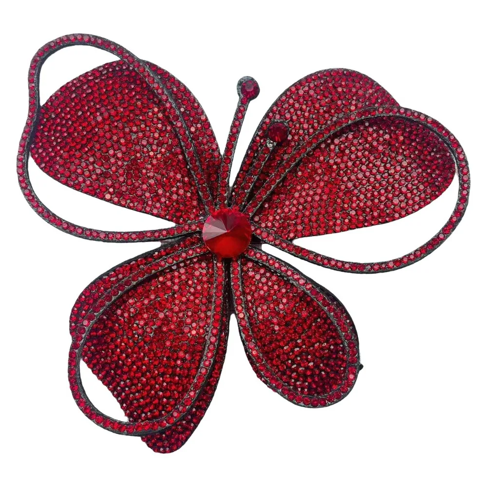12CM Rhinestone Flower Patches Butterfly DIY Chest Flower Flower Brooch Fabrics Sparkling Jewelry Making Accessories