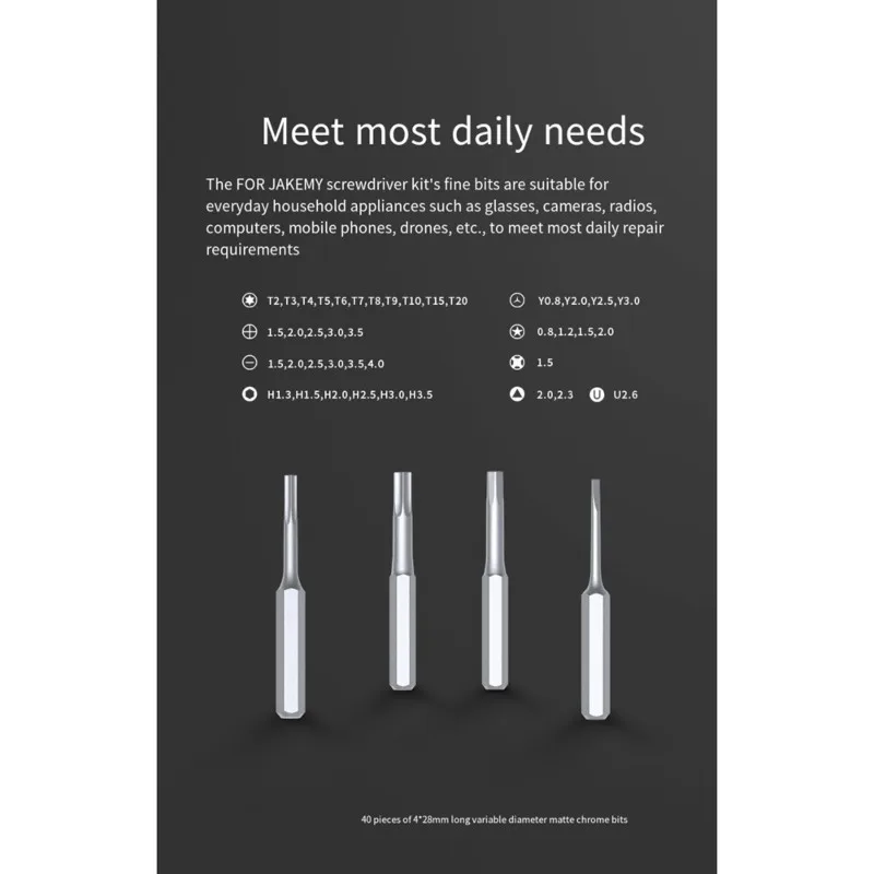 AAAF JAKEMY JM-Y03PLUS AC220-240V Rechargeable Electric Screwdriver Set, Pen-Type Power Tool With LED Light, Lightweight Design