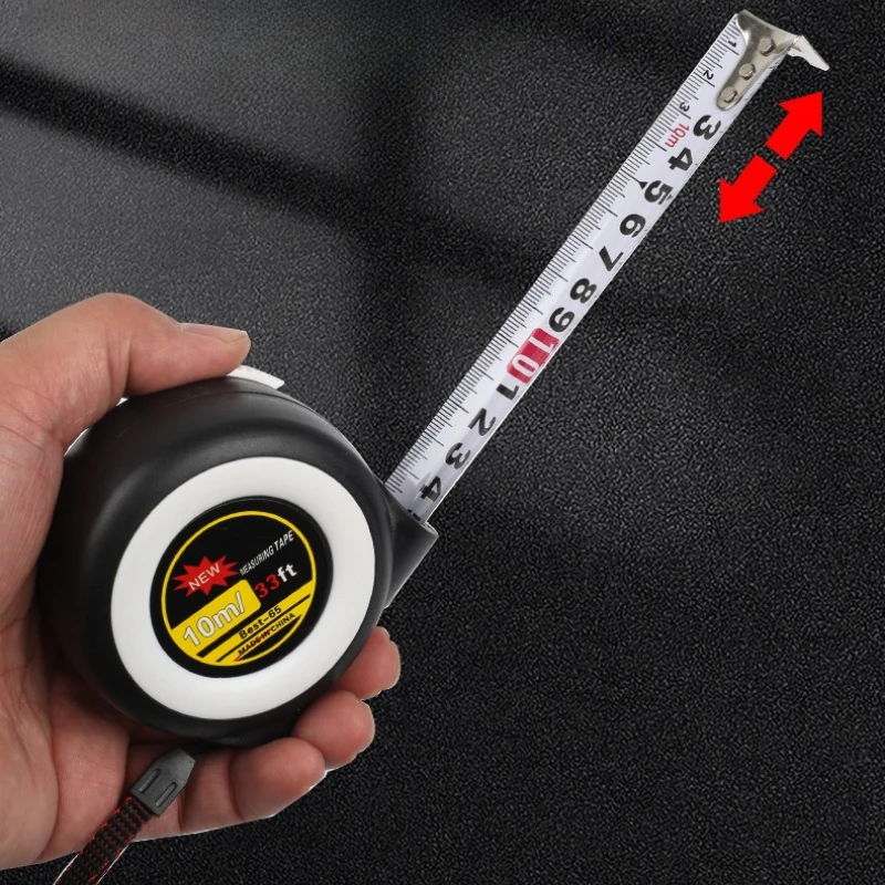 Tape Measure Drop Resistant Wear Resistant Thickened Portable Tape Measure 10m Carbon Steel Tape Measure High Precision Ranging