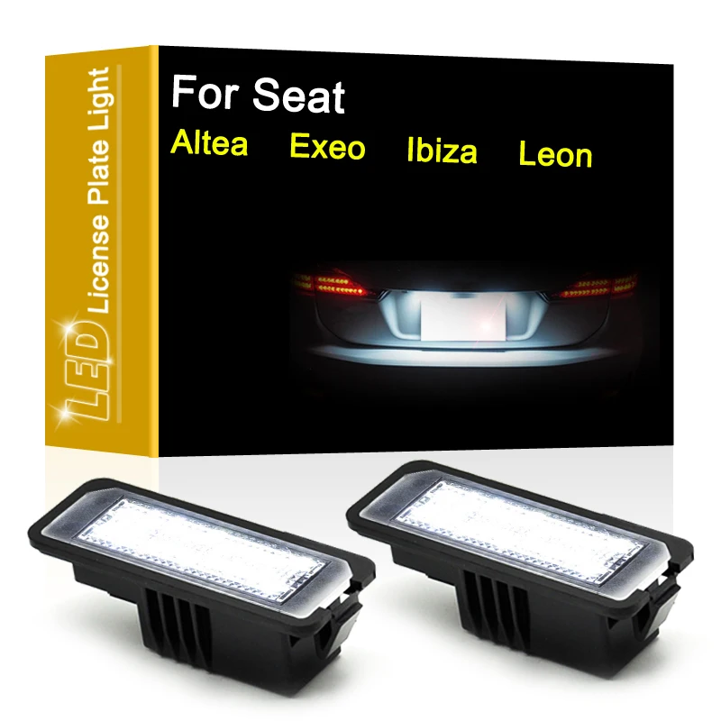 12V LED Number Plate Lamp For Seat Altea (XL/Freetrack model) 2007-UP Exeo/ST 2009-UP White License Plate Light Assembly