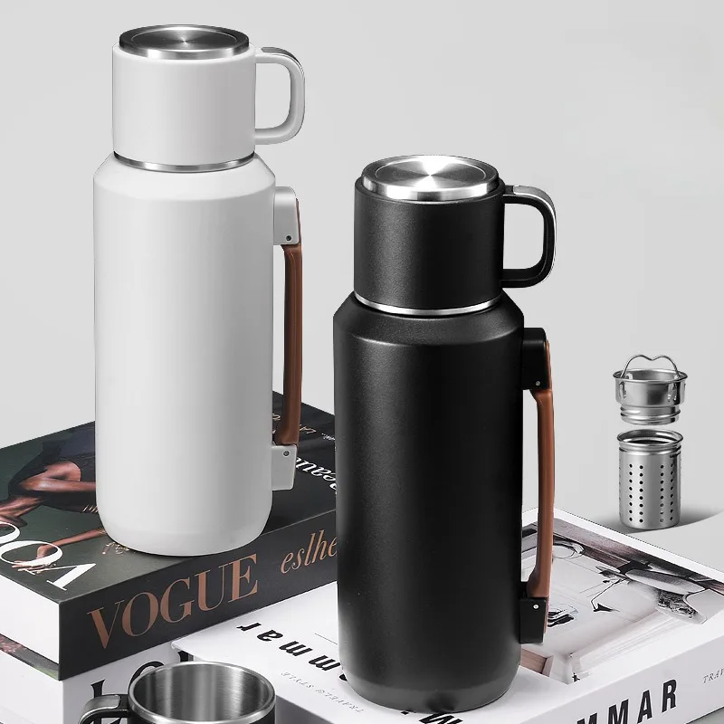 1500ML Large Capacity Vacuum Flask Outdoor Travel Keep Cold Insulated Bullet Thermoses Portable Stainless Steel Tea Water Bottle