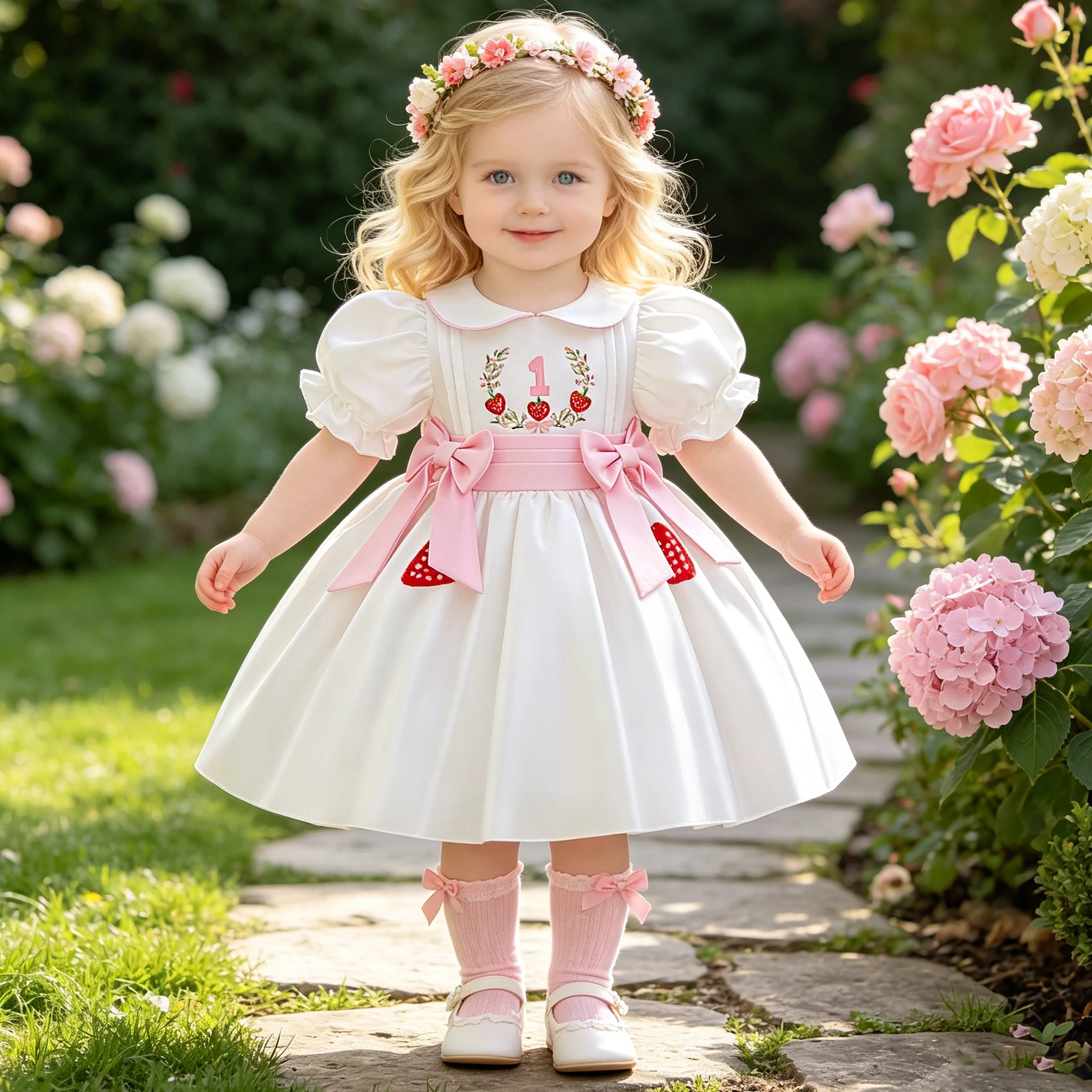 Toddler Baptism Party Baby Girls Dresses Elegant 1st Birthday Wedding Princess Prom Dress Girl Gala Bridesmaids Evening Costumes