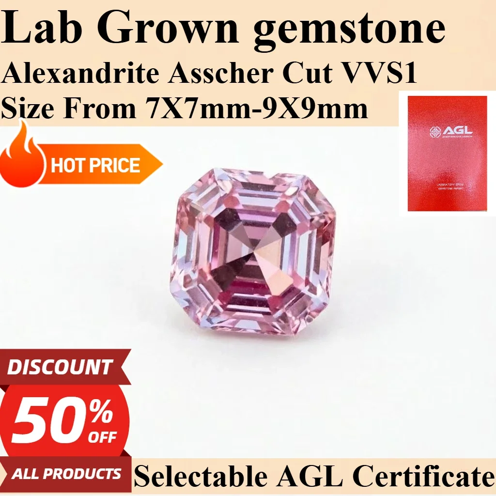 

Alexandrite Asscher Shape High Quality Lab Grown Gemstone for DIY Advanced Jewelry Making Materials Selectable Certificate