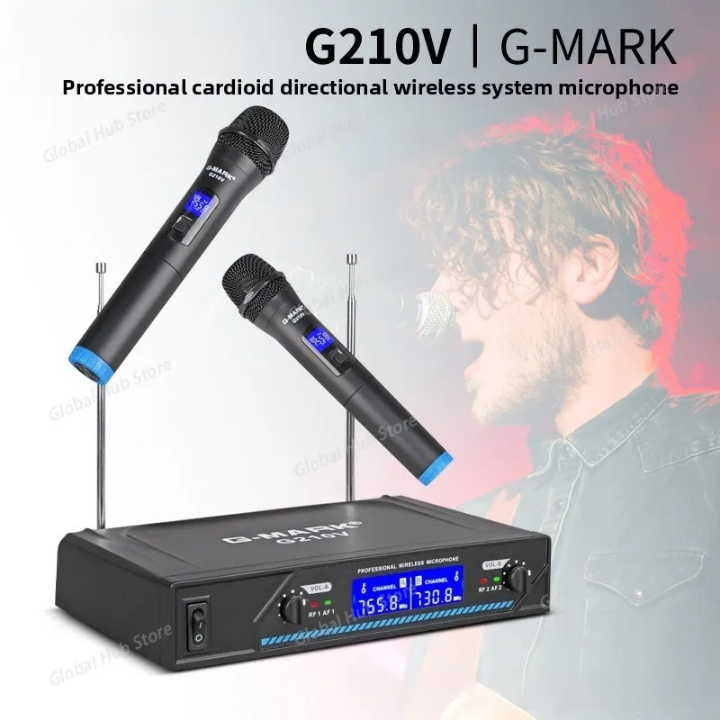 

Беспроводной микрофон, профессиональный сценический микрофон «один-два», динамический микрофон для караоке G210v