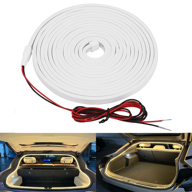 Car trunk lighting LED strip with 2M/4M waterproof ambient light, trunk decoration light, camping ambient light