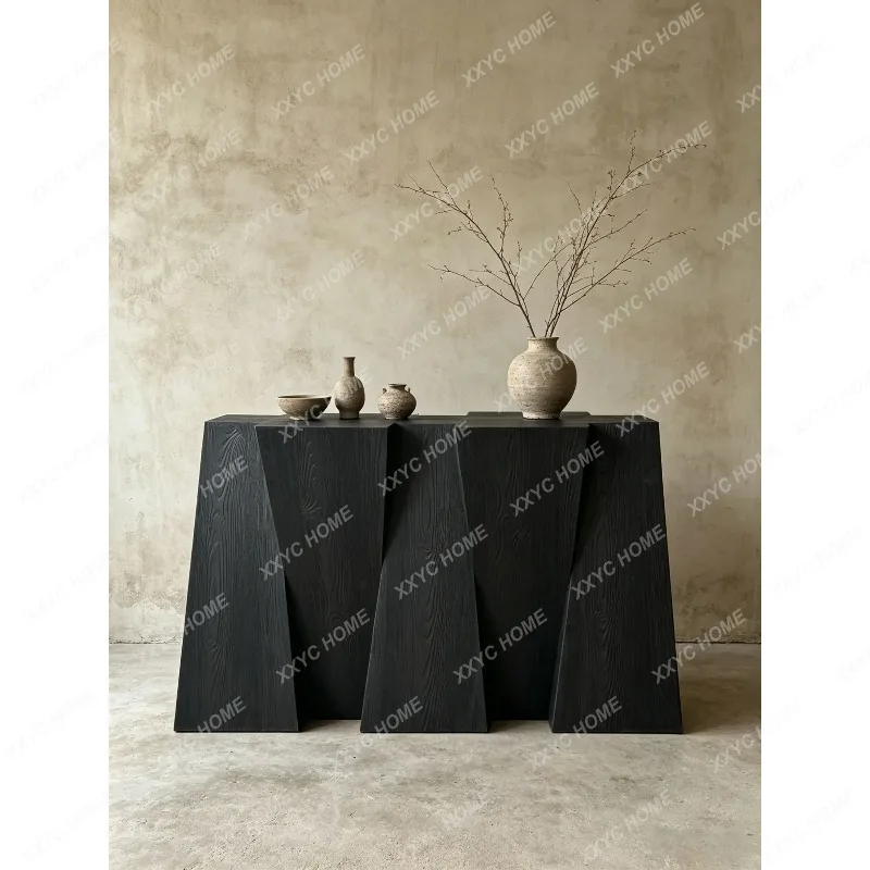XX L Solid wood xuangantai black ash wood creative hotel corridor aisle against the wall view platform