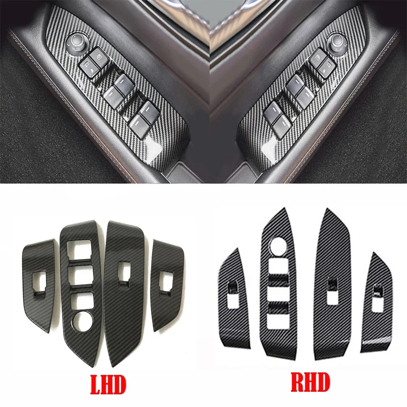 LHD RHD For Mazda CX-5 CX5 2017 -2023 door amrest Window Switch Panel Adjust Cover Trim galss control  cover Stickers Decoration