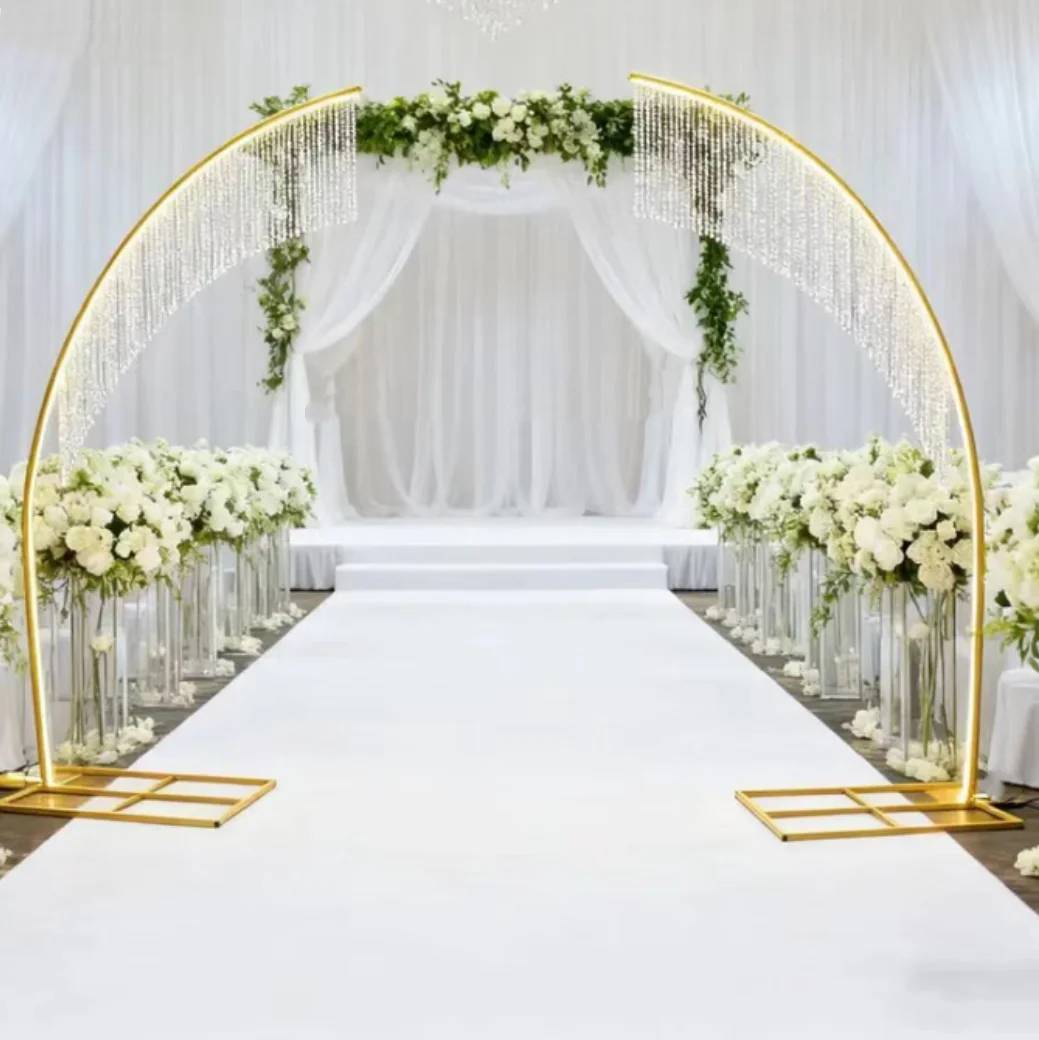 2-10pcs 270-300Wedding Black/goldChandelier Arch Frame Metal Retractable Wedding Background Stand  for Wedding stage Centerpiece