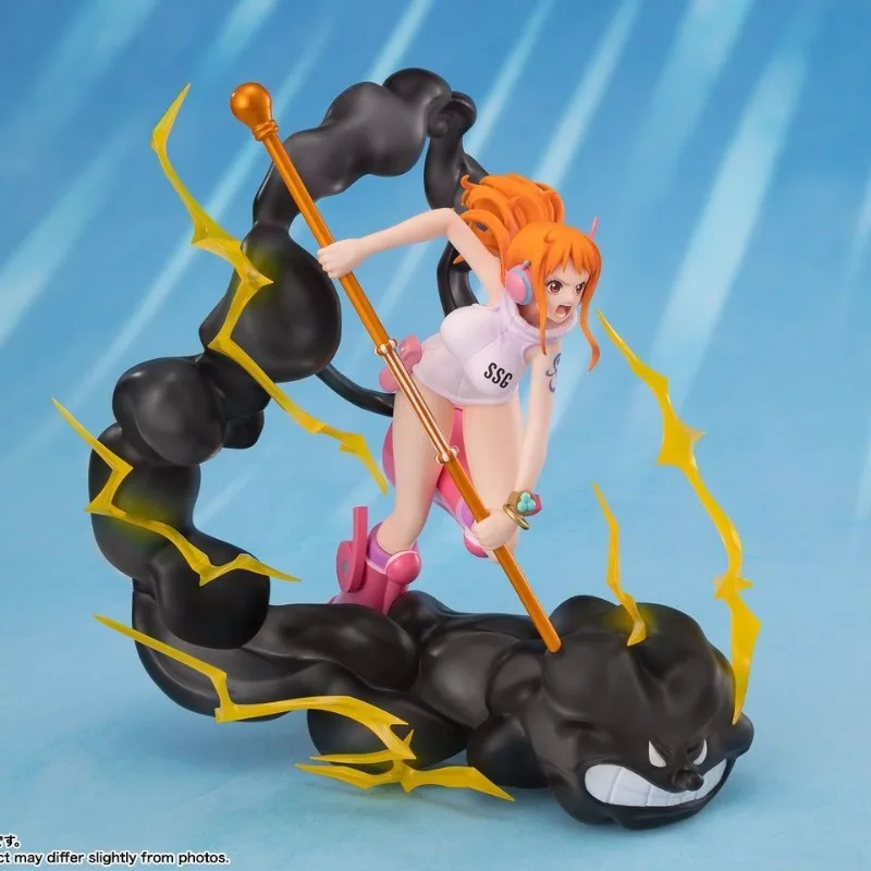 Figura de anime de uma peça bandai banpresto figuarts. zero fz batalha super intensa nami thunderbolt ornamentos periféricos modelo boneca