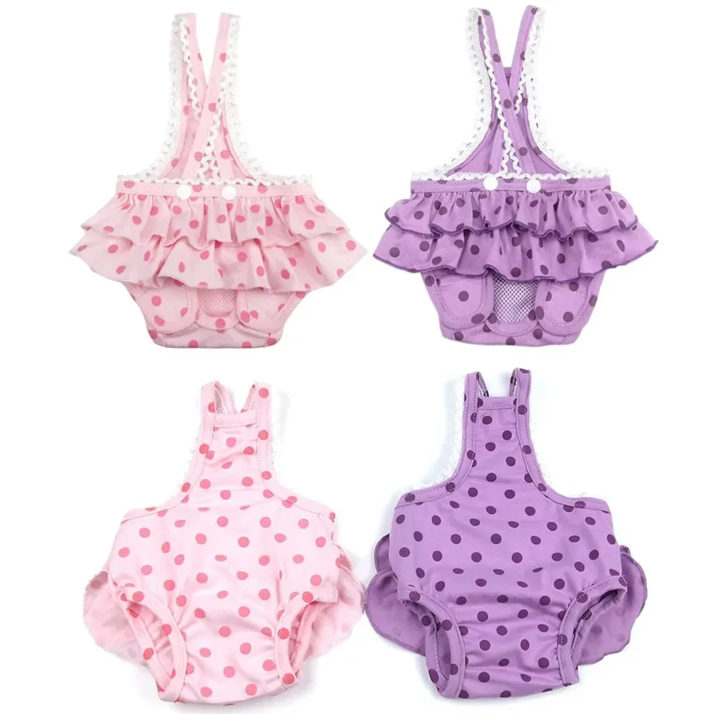 Female Dog Diaper Washable Menstrual Panties Dogs Nappy Sanitary Pants Physiological Underwear Dot Print Shorts Puppy Pants