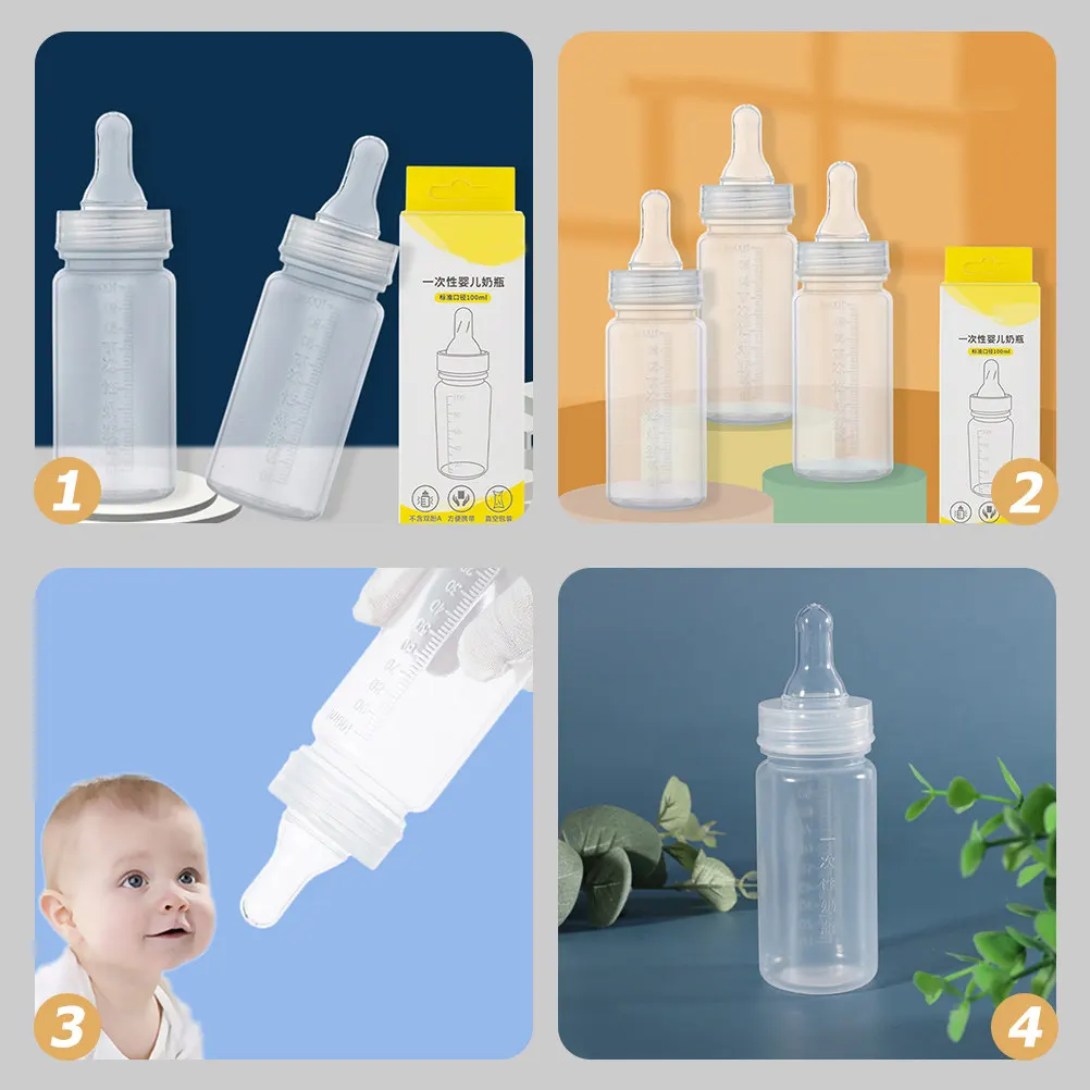 

3Pcs Disposable Baby Milk Bottles Portable Nursing Bottle Transparent Baby Feeding Bottle Newborn Milk Feeder Essentials