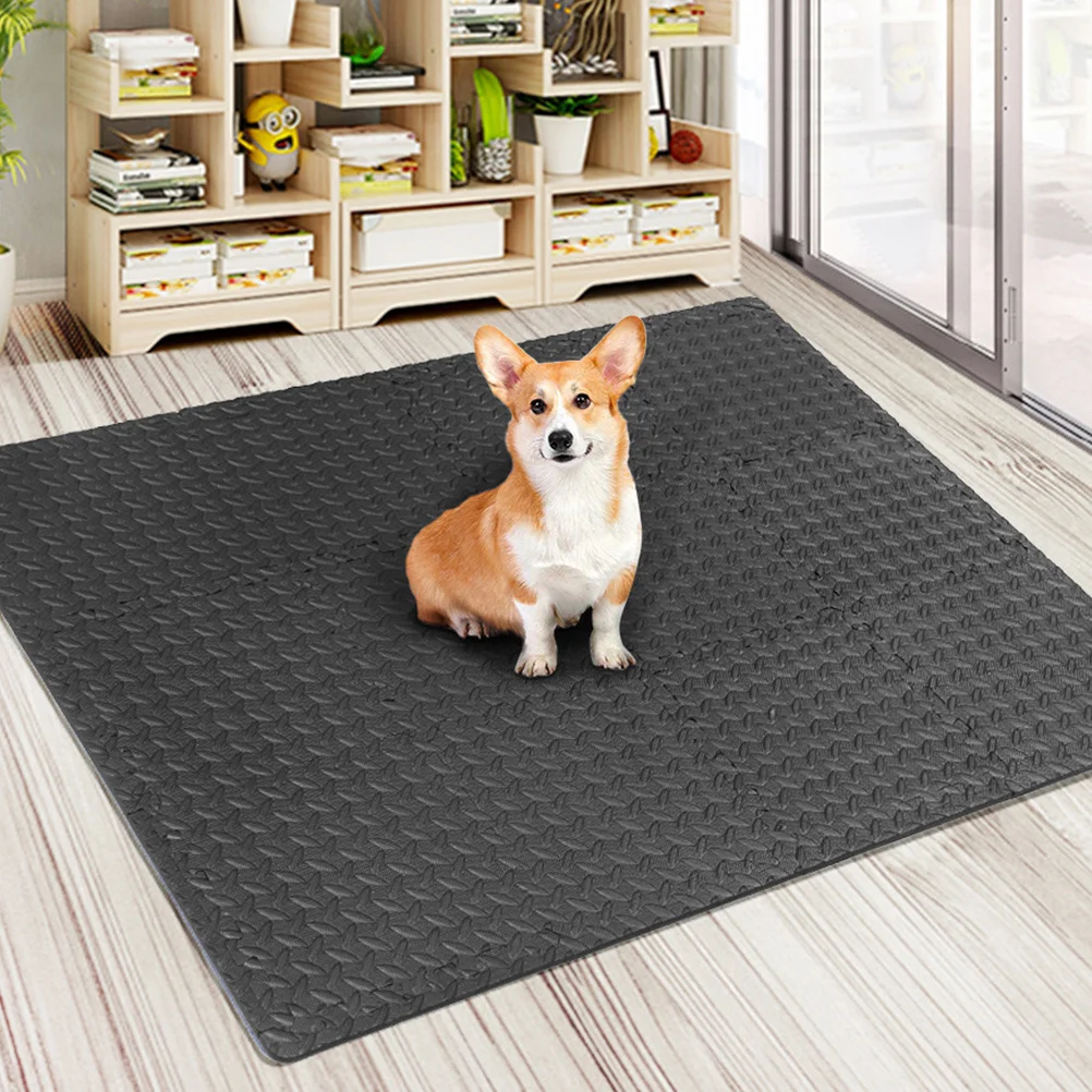 

6pcs Gym Flooring Mats Premium Eva Interlocking Puzzle Floor Mat For Exercise Yoga Room Home Gym Non-Slip Leaf Grain Splicing
