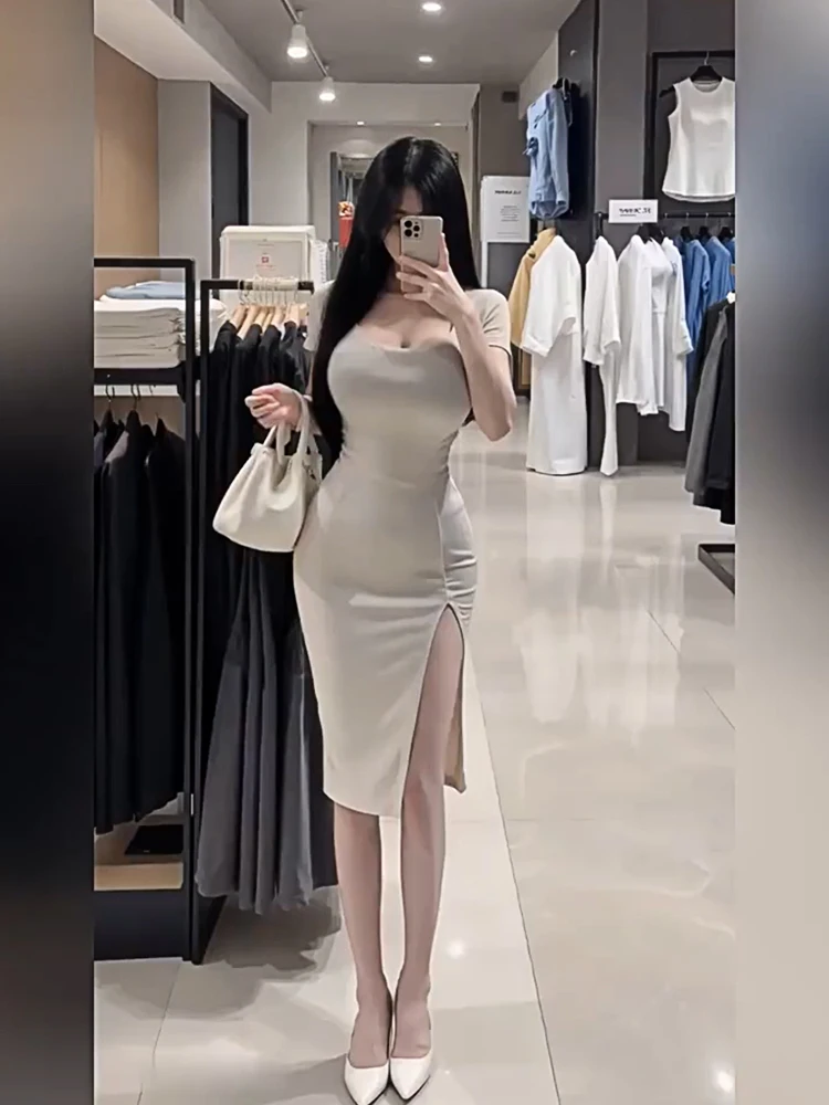 

XZY Slim Fit U-Ne Dr женские большие размеры летние сексуальные талии с разрезом Dr повседневные волокна из полиэстера ort Sve