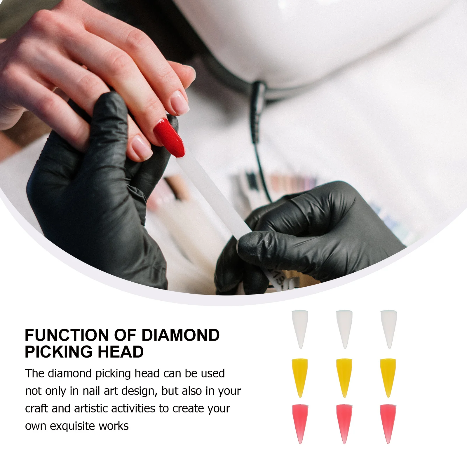 

9Pcs Nail Rhinestone Picker Wax Replacement Head Tips Accurate Nail Art Tool for DIY Rhinestones Crystals Beads Craft