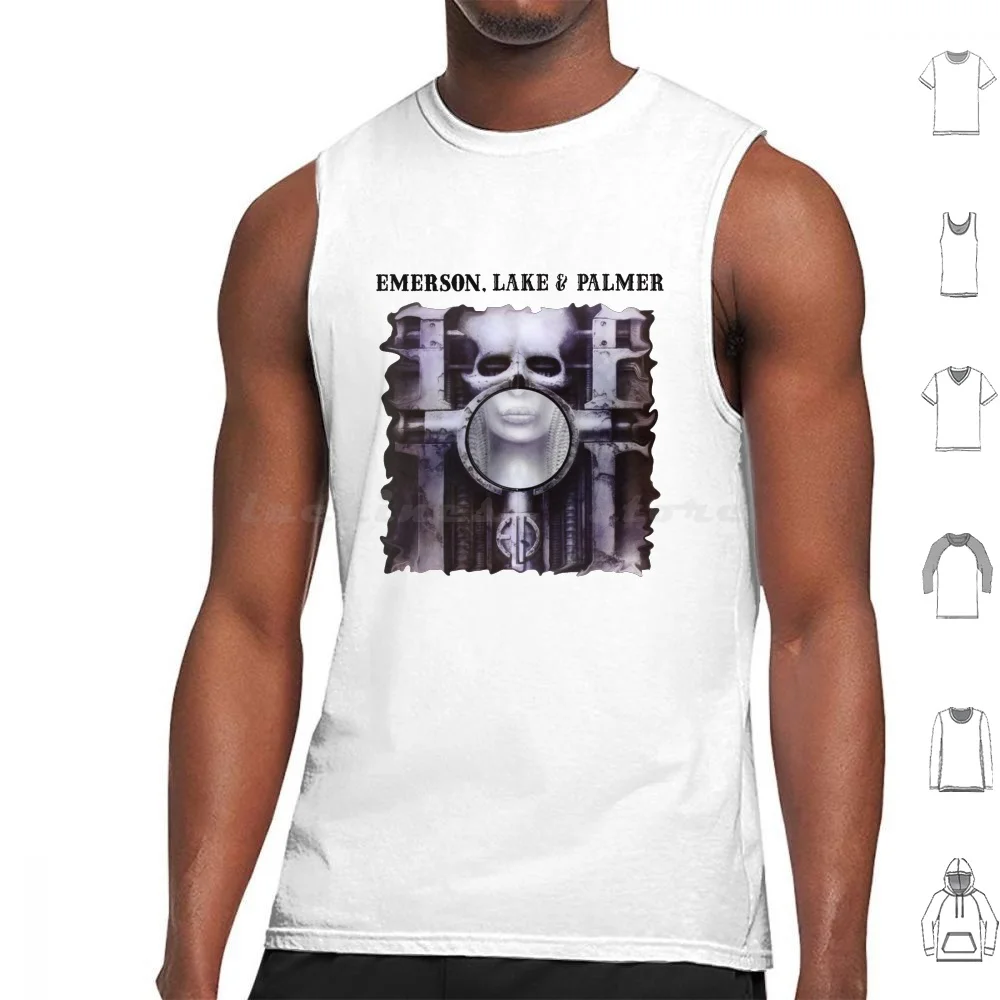 Elp Cirugía de ensalada cerebral Camisetas sin mangas Chaleco Sin mangas Elp Emerson Lake y Palmer Emerson Lake Palmer Cirugía de ensalada cerebral Elp