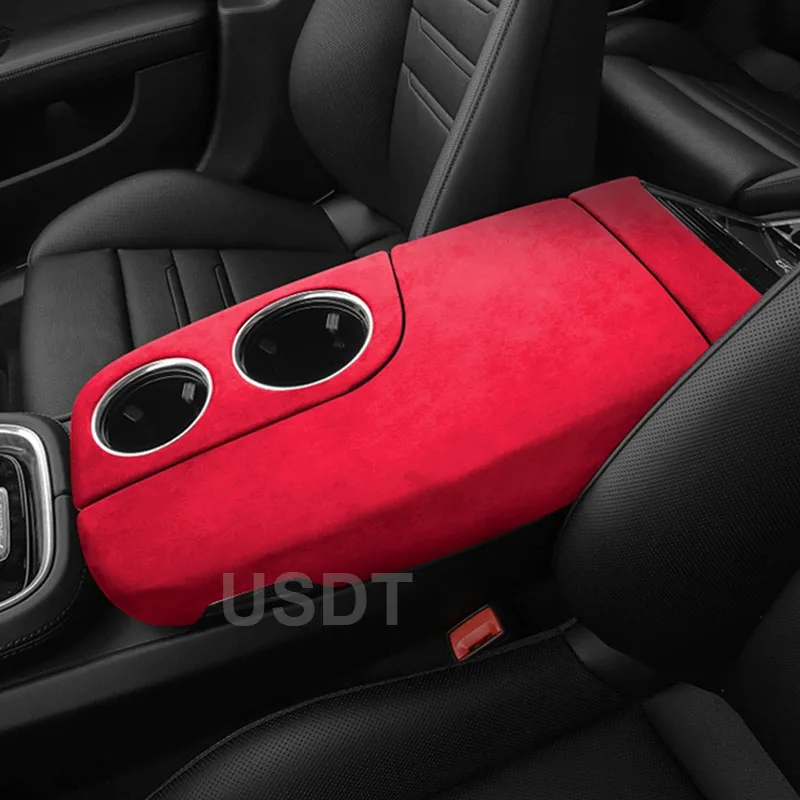 

For Porsche Panamera 2022 2021 2020 2019 2018 2017 Top Suede Car Central Control Gear Shift Knob Cover Suede Armrest Box Cap Mat