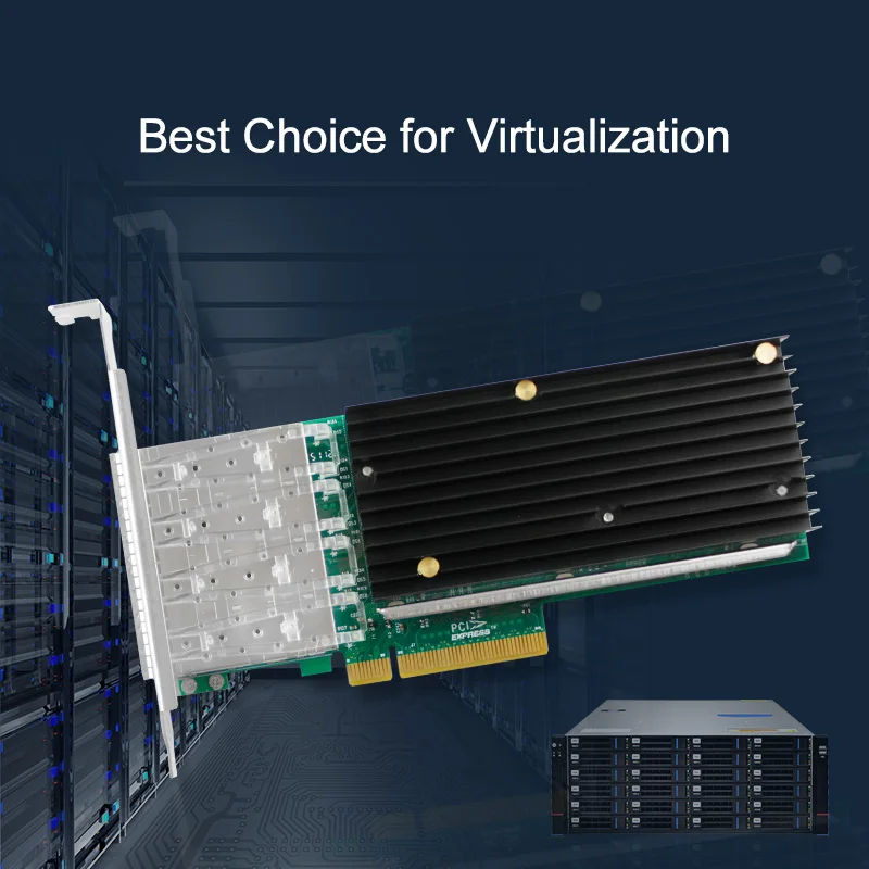 LREC9804BF-4SFP+ Kartu Jaringan Quad-port PCIe 10Gb NIC PCI Express x8 Adaptor Server 10 Gigabit Berbasis Intel XL710
