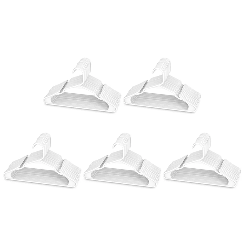 

White Plastic Hangers, Plastic Clothes Hangers Perfect For Everyday Standard Use, Clothing Hangers (White, 100 Pack)