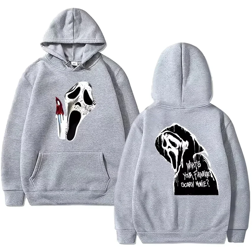 2025 New in gothic Double Sided printed  streetwear Men women VI Ghostface Graphic Hoodie Unisex Fleece Long sleeve Sweatshirts