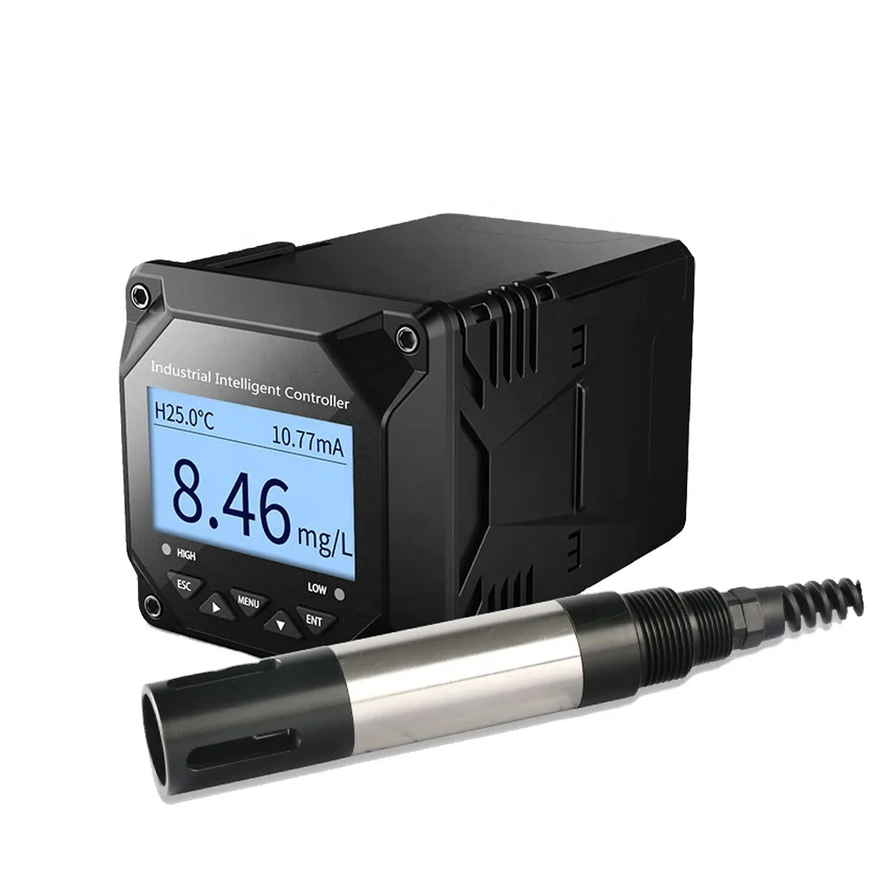 GAIMC GWQ-DO Online Dissolved Oxygen Sensor Meter Configurable Manual Auto Temp Compensation Hysteresis Setting