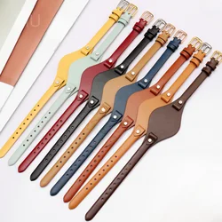 For Fossil Es3077 Es2830 Es3262 Es3060 Small Size Women's Exquisite Genuine Cowhide Leather Waterproof Watchbands 8mm
