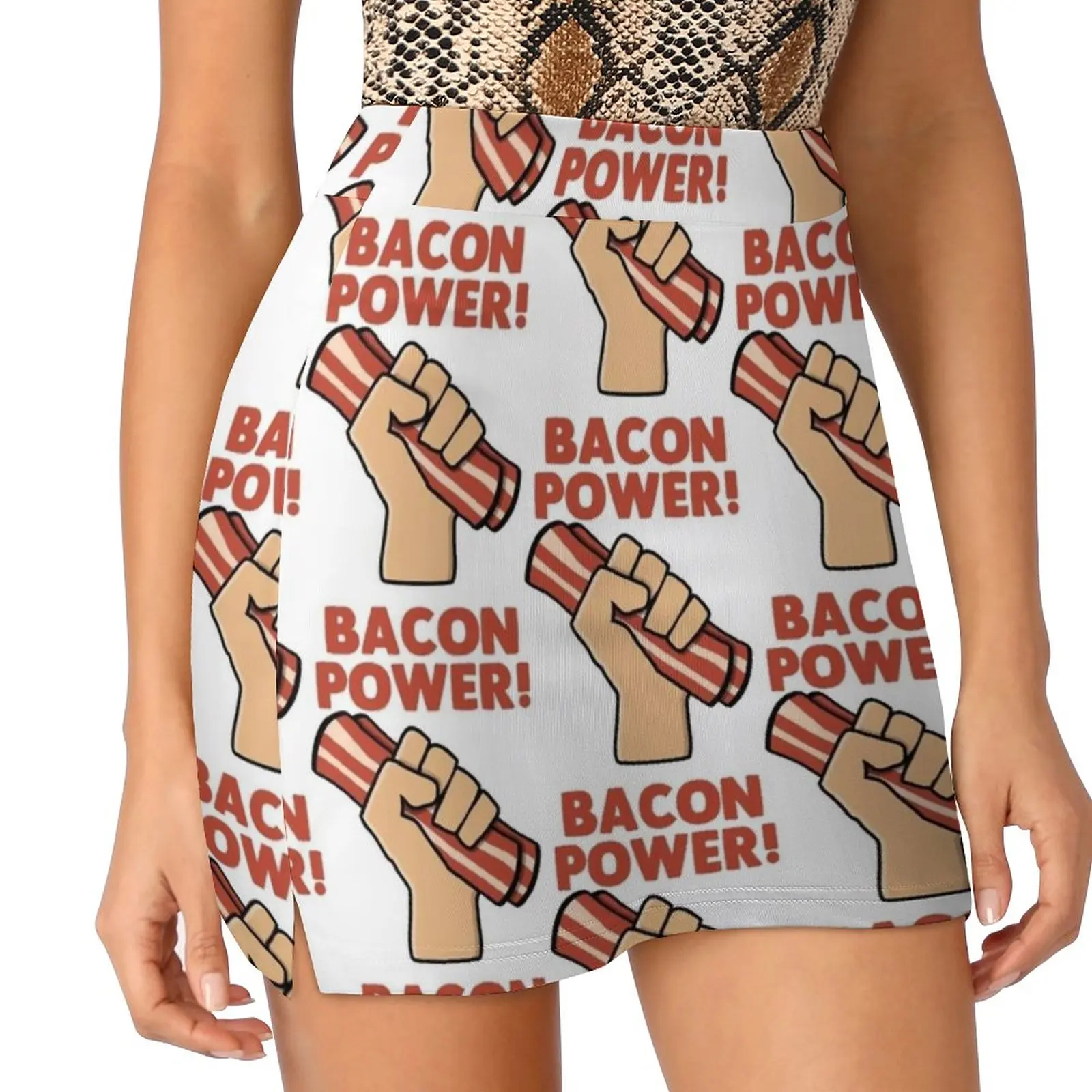 

Bacon Power Women's skirt With Hide Pocket Tennis Skirt Golf Skirts Badminton Skirts Running skirts Bacon Power Pork Streaky