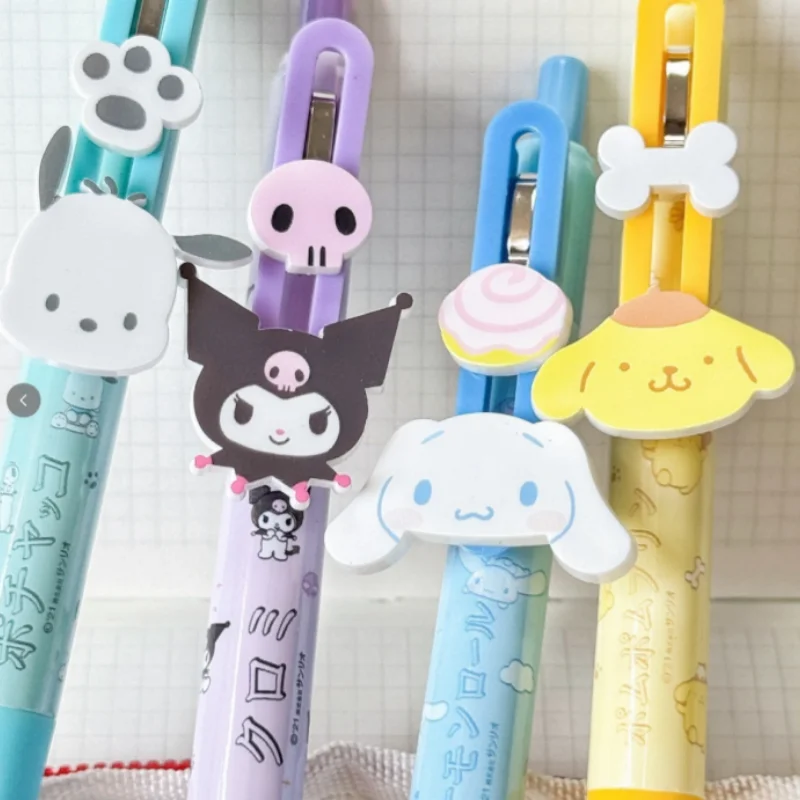 

28 шт./лот, милые гелевые ручки Kawaii Sanrio Kuromi Cinnamoroll Pochacco, 0,5 мм, черные чернила, нейтральные ручки, канцелярские товары для офиса и школы