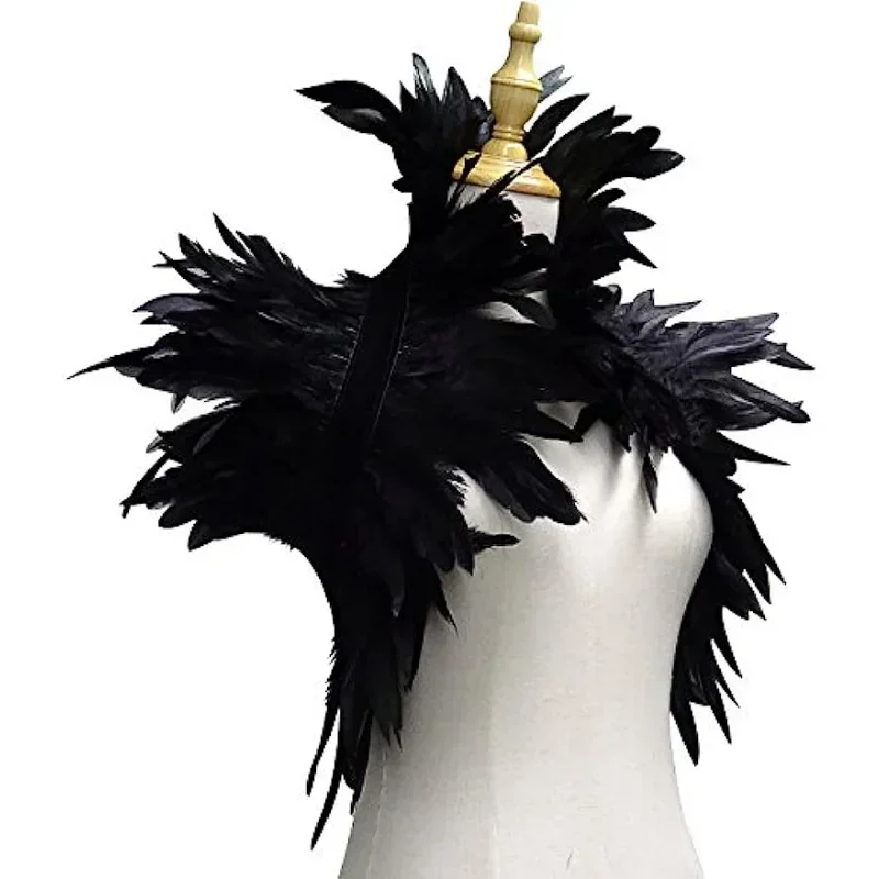 Gothic natural feather shawl feather scarf Halloween, carnival party costume role play holiday party bar stage costumes props