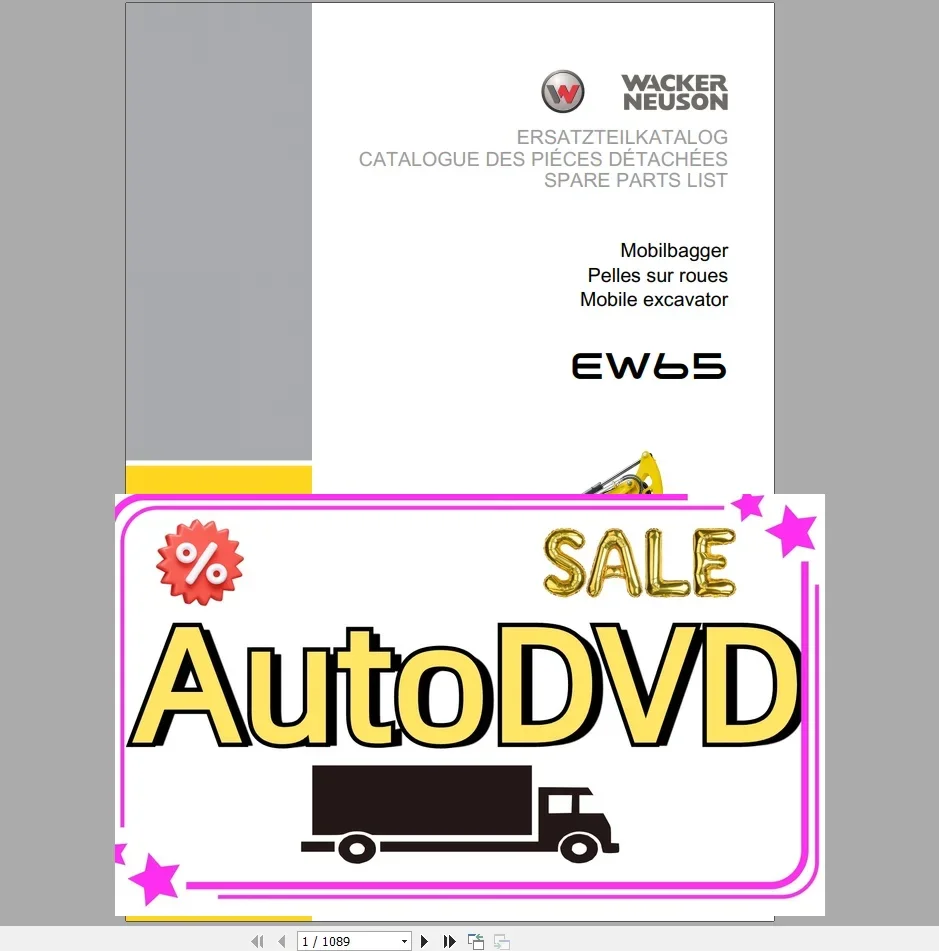 

AutoDVD Wacker Neuson 23,1 ГБ Руководство по детали в формате PDF, руководство по эксплуатации, руководство по ремонту и схема проводки DVD