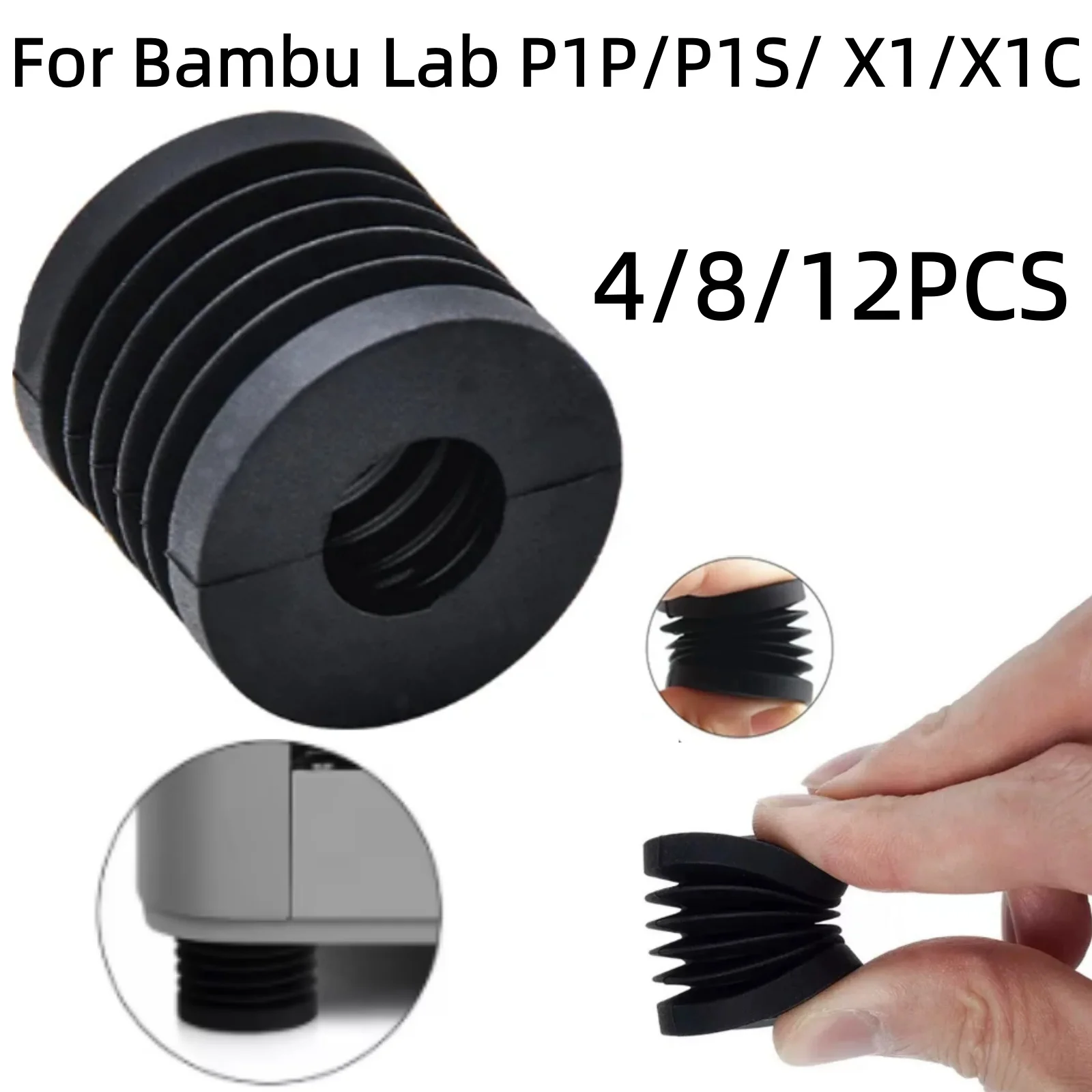 

For Bambu Lab X1/P1Series Anti Vibration Feet Anti-slip Anti-Shock Dust-proof Rubber Foot Pad Bamboo Bambulabs X1/X1C 3D Printer