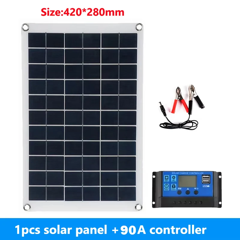 20W/H Zonnepaneel Kit Complete12V Polykristallijne Power Draagbare Outdoor Oplaadbare Zonnecel Zonnegenerator voor Thuis