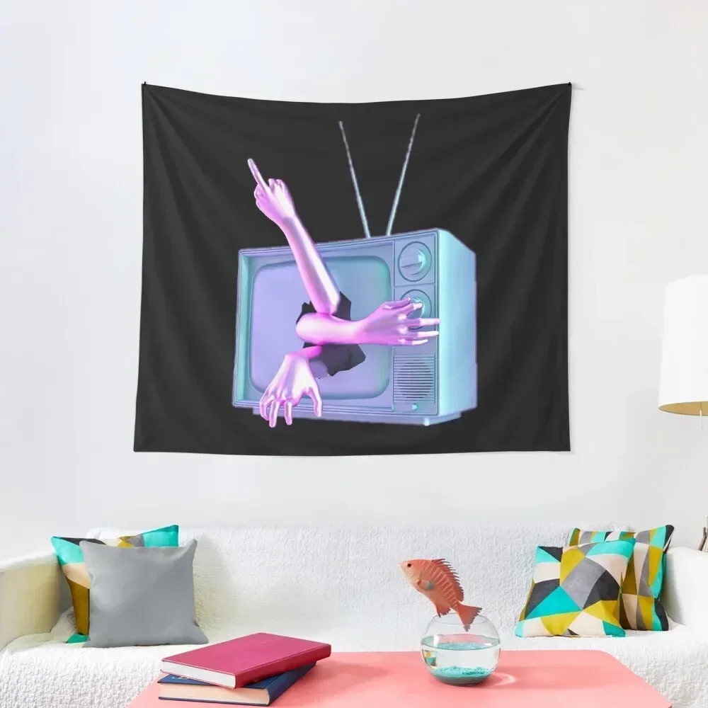 

VAPORWAVE TV Tapestry Cute Room Things Decorative Wall Mural Room Decor Tapestry
