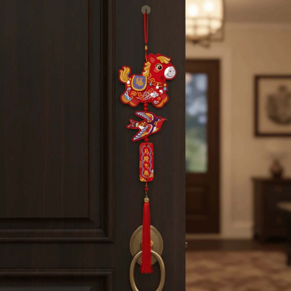 

Traditional Chinese Style Pendant Bell Tassels Wall Door Hanging Ornaments Handmade Good Luck Spring Festival Pendant Home Decor